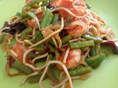 Pâtes aux crevettes